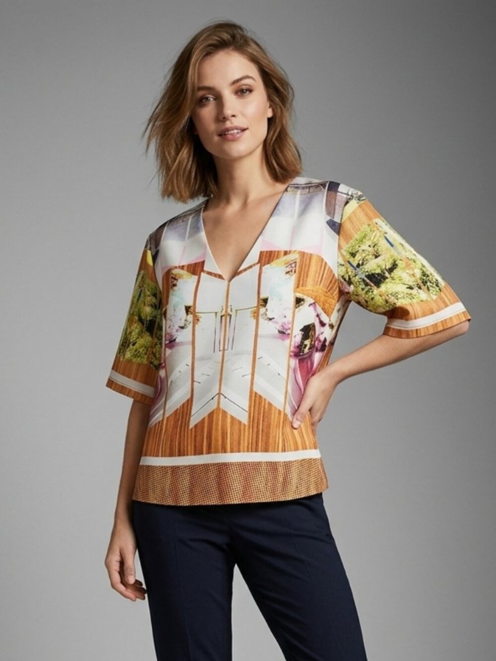 Clover Canyon Graphic Print Blouse Size Small